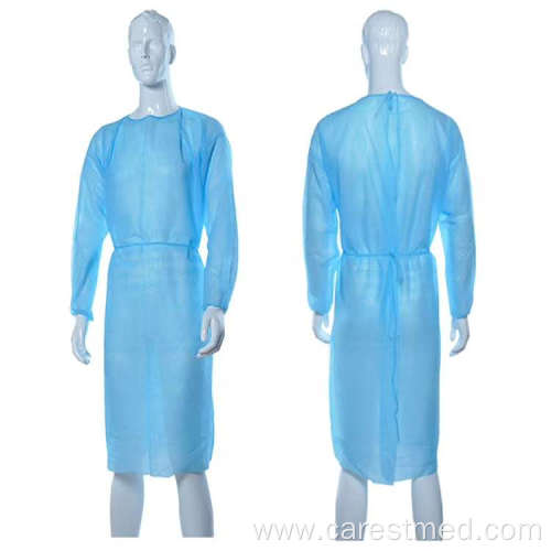 25gsm PP non woven Knitted cuff  Disposable Isolation Gown